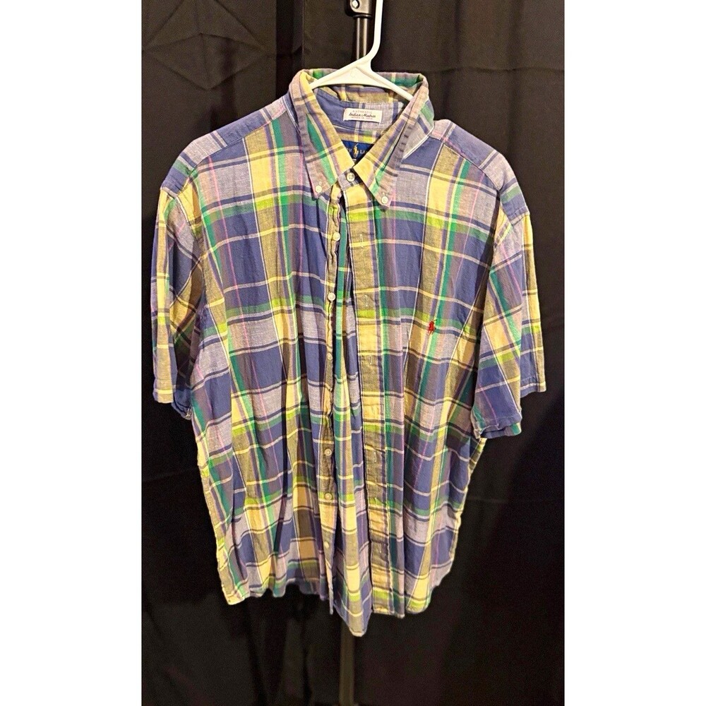 Lauren Ralph Lauren Men's 1XB Plaid Short Sleeve Button-Down Woven Shirt